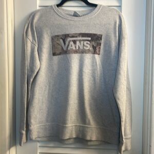 Vans Vintage Y2K 90s Sweatshirt with iconic logo, surrounded by flowers-Size S